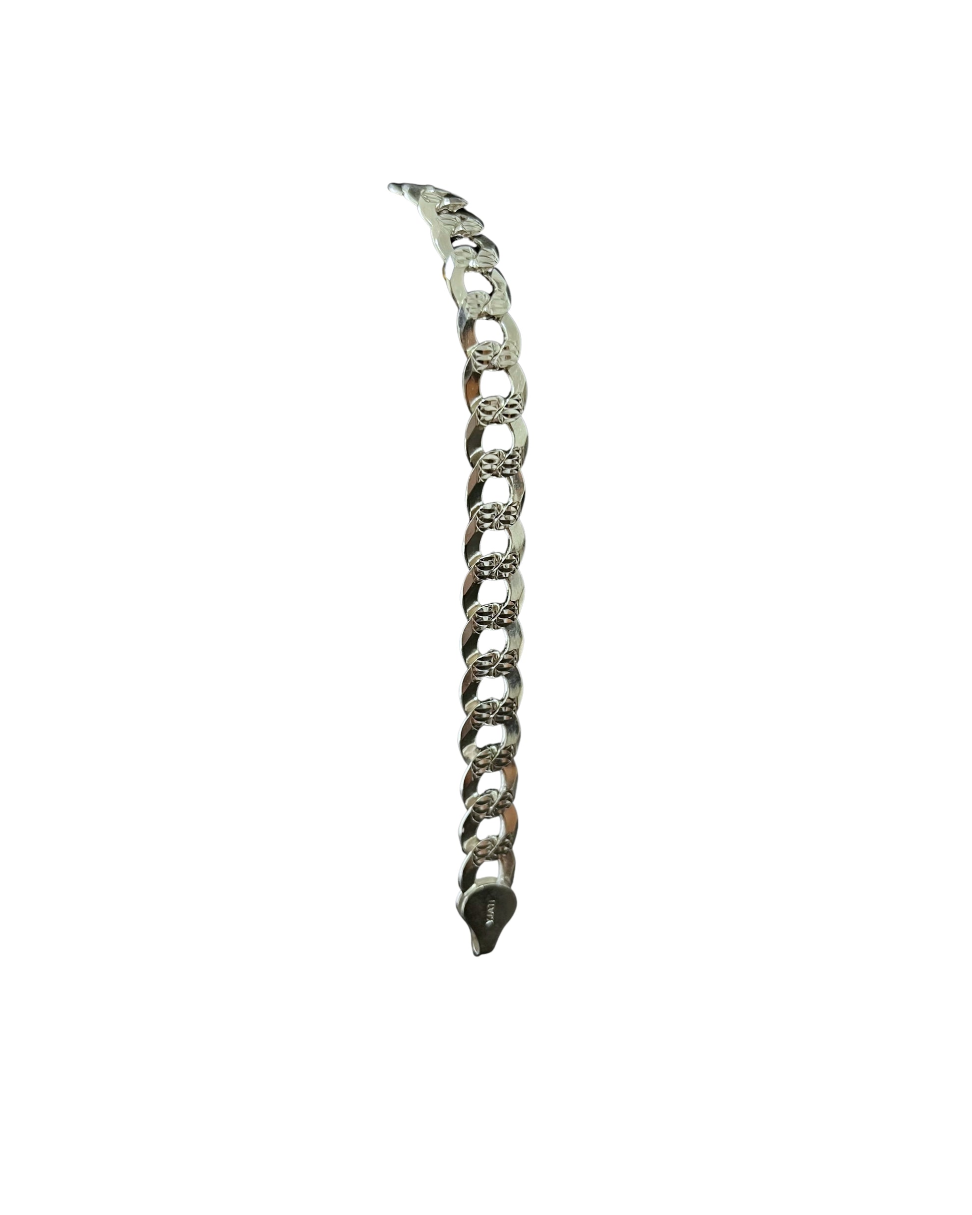 Pulsera Cubana Martillada Plata