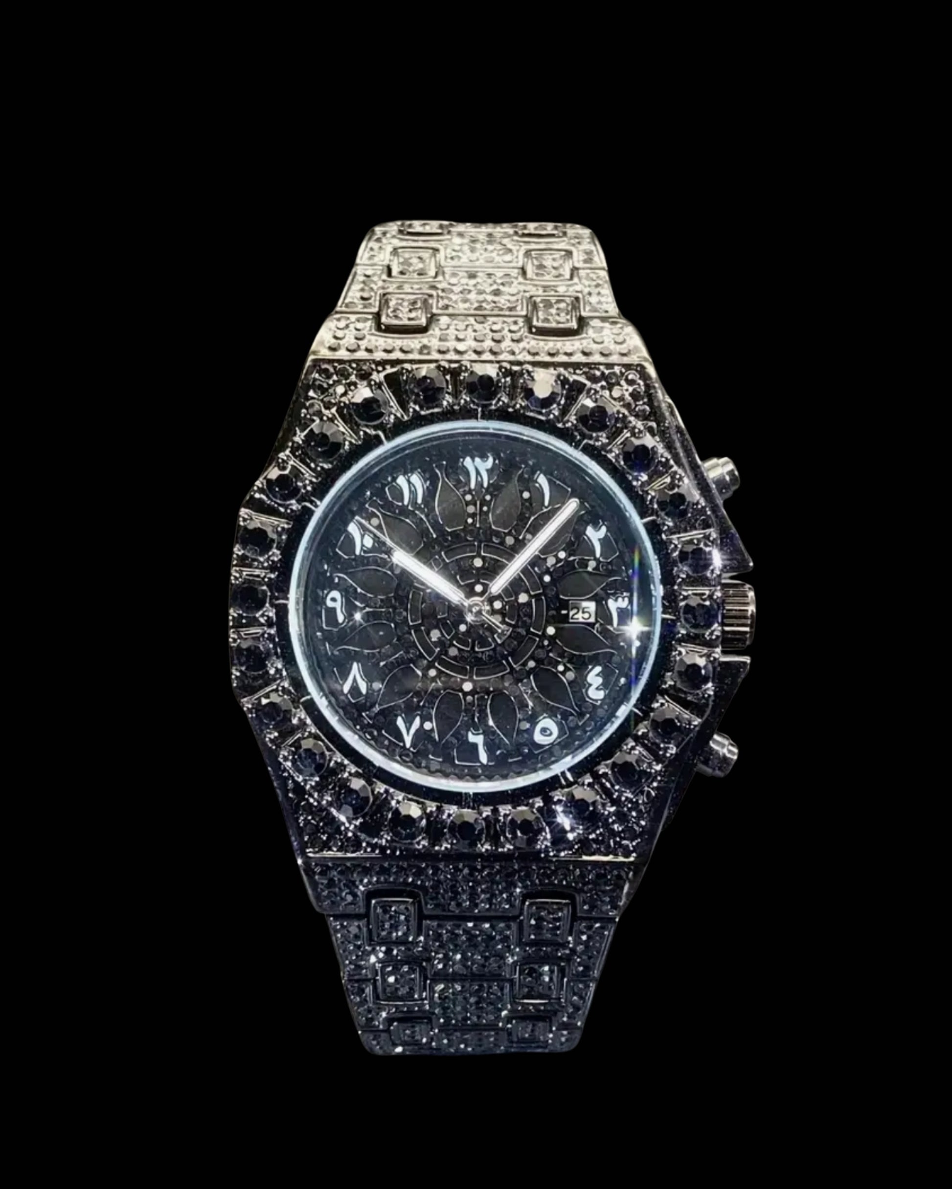 RELOJ DIAMANTE NEGRO