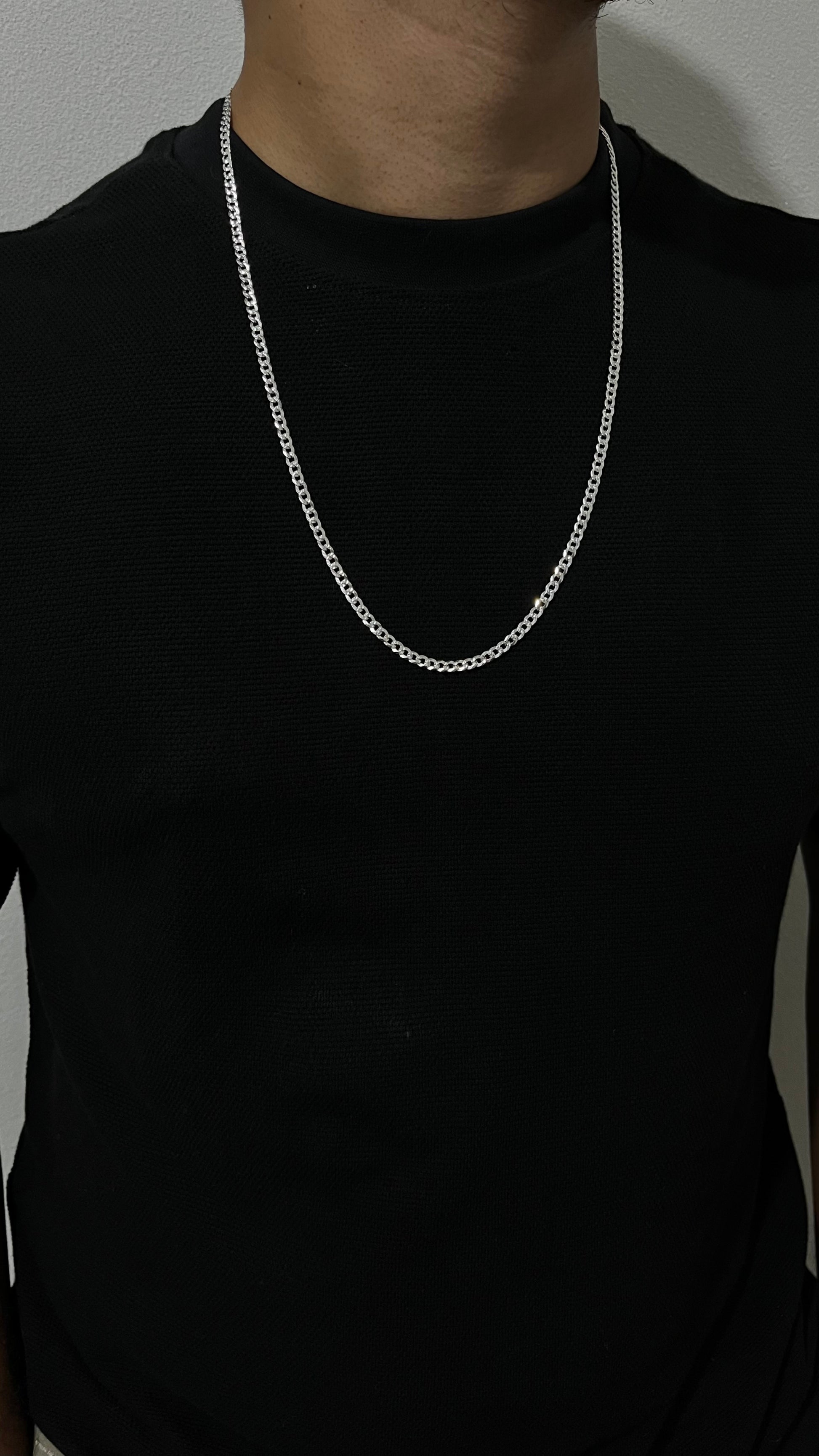 Cadena Cubana Martillada de Plata