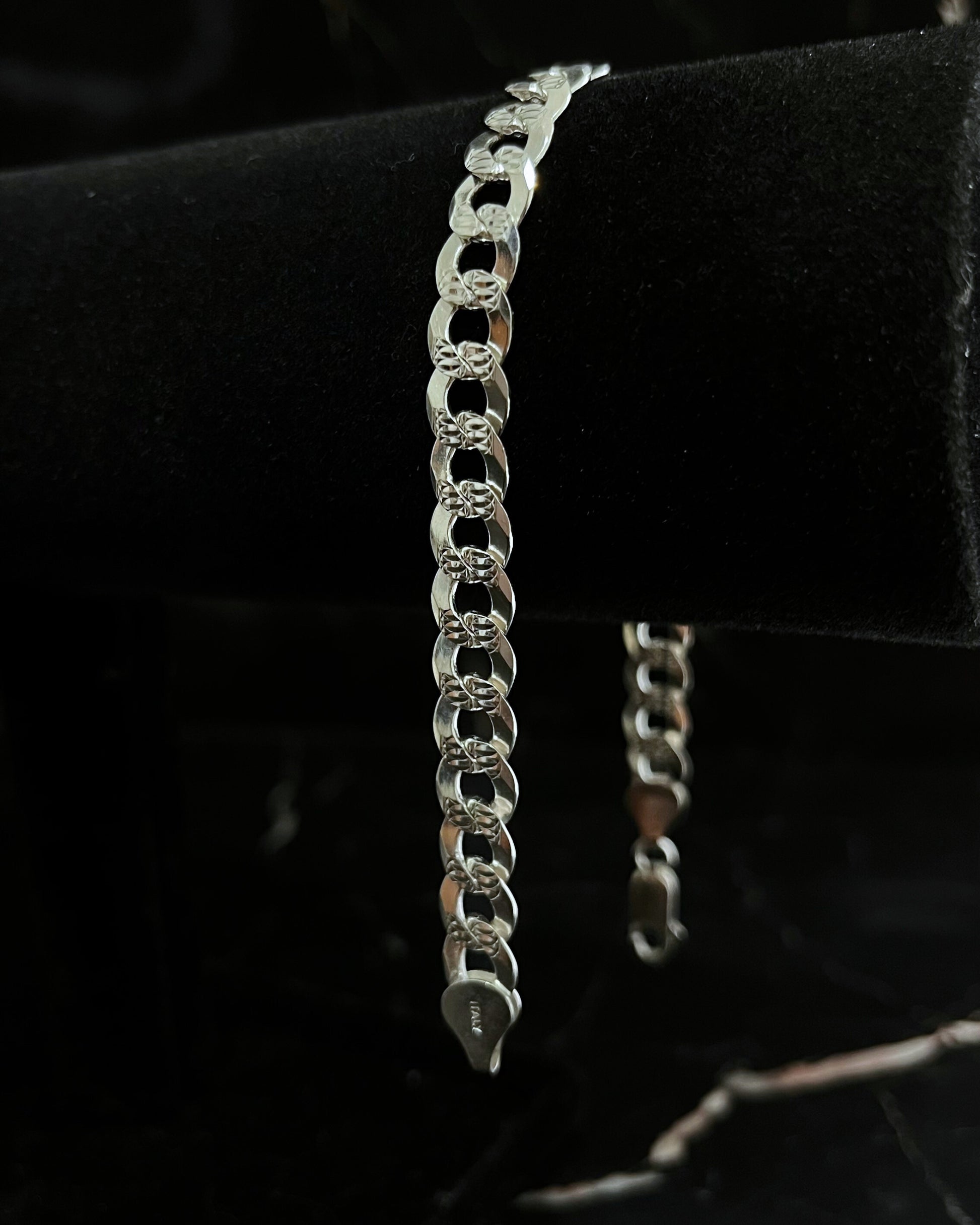 Pulsera Cubana Martillada Plata